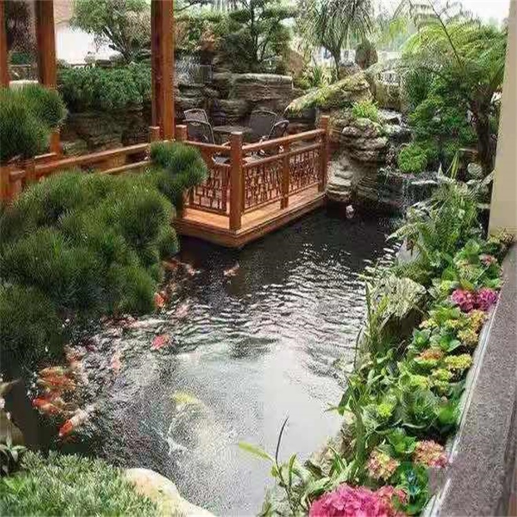 颍州别墅庭院景观设计鱼池